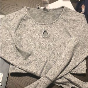 Gymshark Fleur Texture Long Sleeve Crop - Charcoal